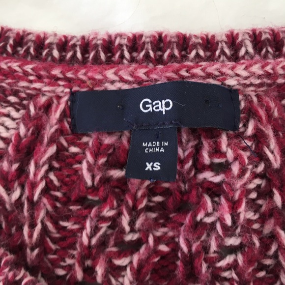 Gap wine red cable knit sweater, sz xs - Picture 3 of 4